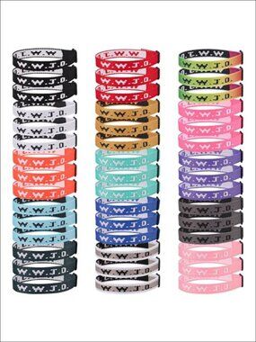 WWJD Bracelet Pack 45pcs Adjustable Christian Jesus Wristbands